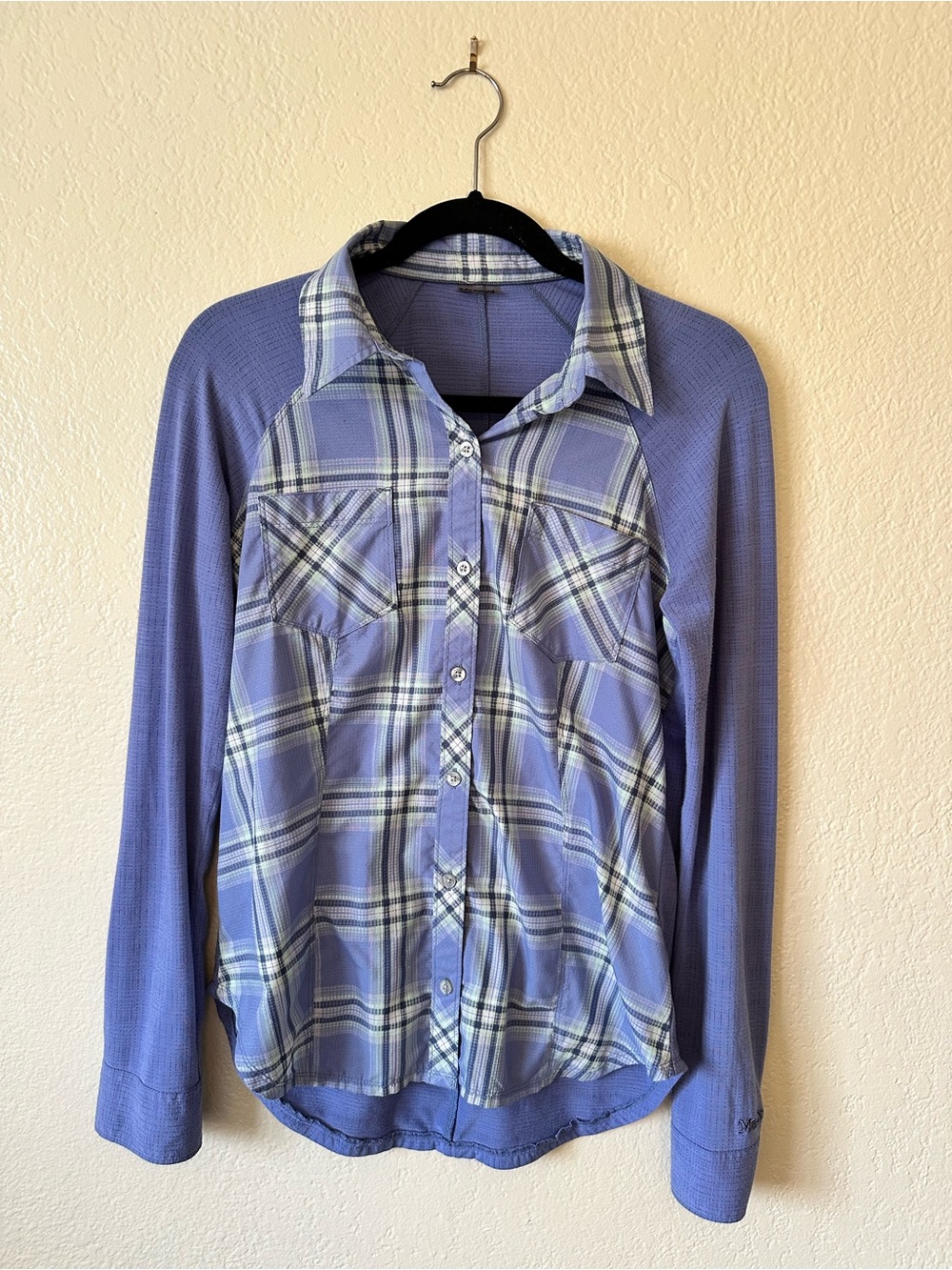 Marmot Lavender Plaid Button-Up Long Sleeve Shirt